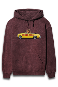 Lionway- Acidwash Unisex hoodie in Maroon