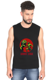 Lion heart- Unisex sleeveless graphic tshirt in Black