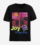 Joy is my vibe- Unisex Black round neck tee